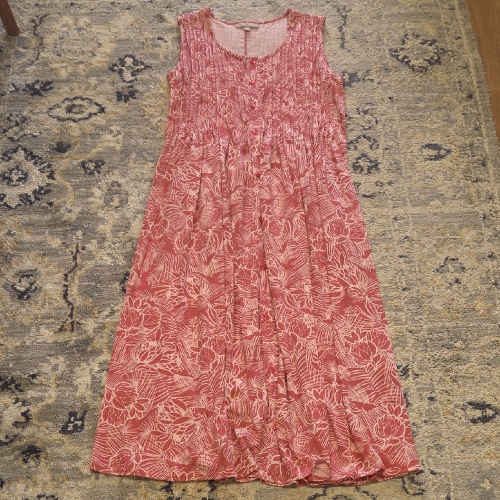 Woman Within Floral Sleeveless Dress - Red and White - Picture 2 of 6
